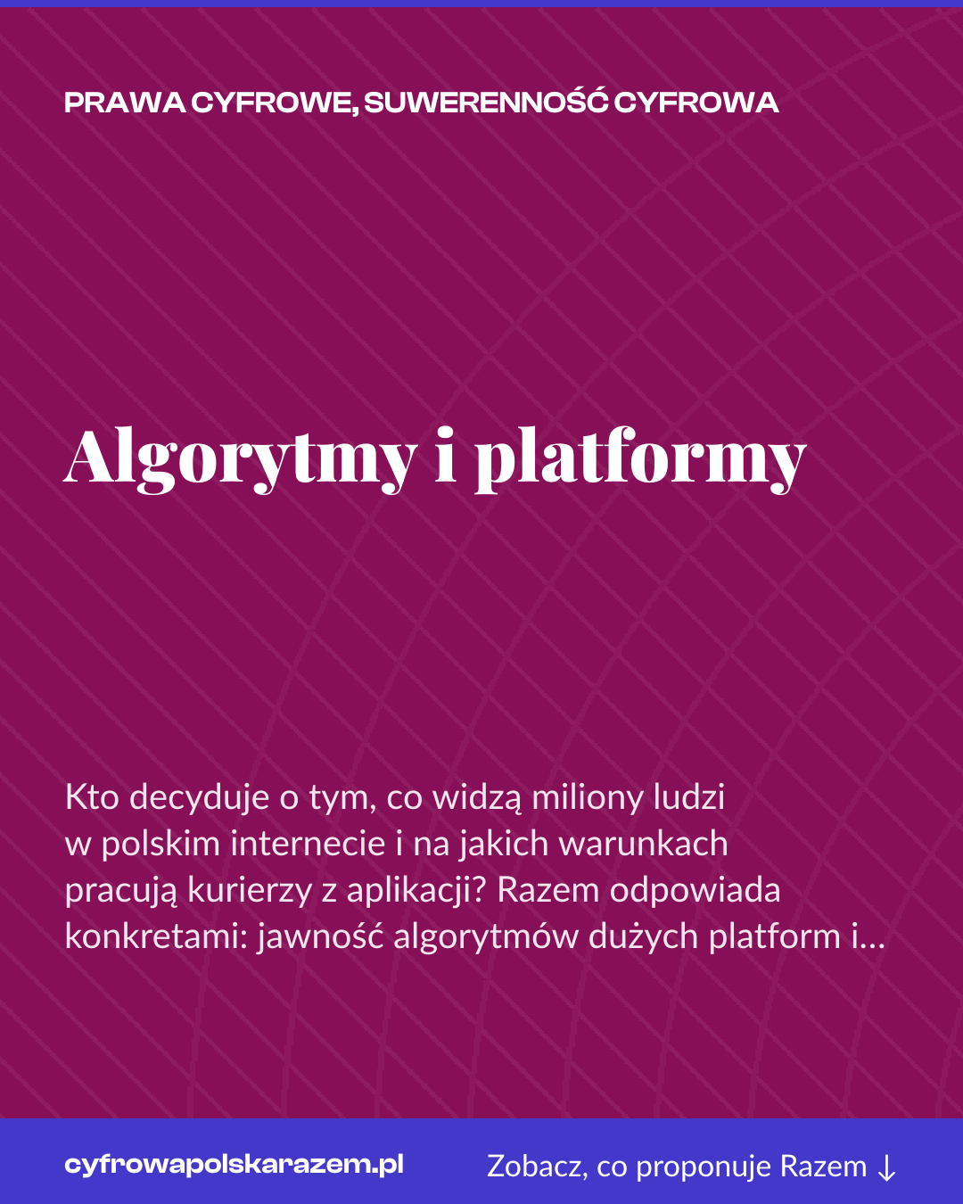 Grafika pionowa do udostępnienia: Algorytmy i platformy