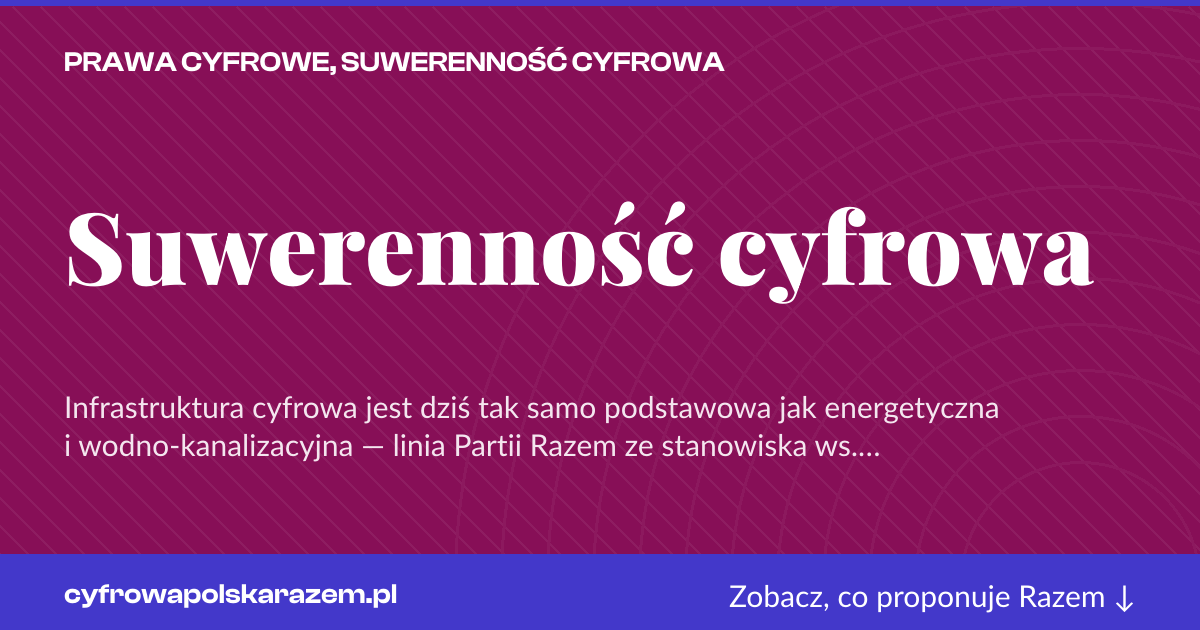 Karta social do udostępnienia: Suwerenność cyfrowa